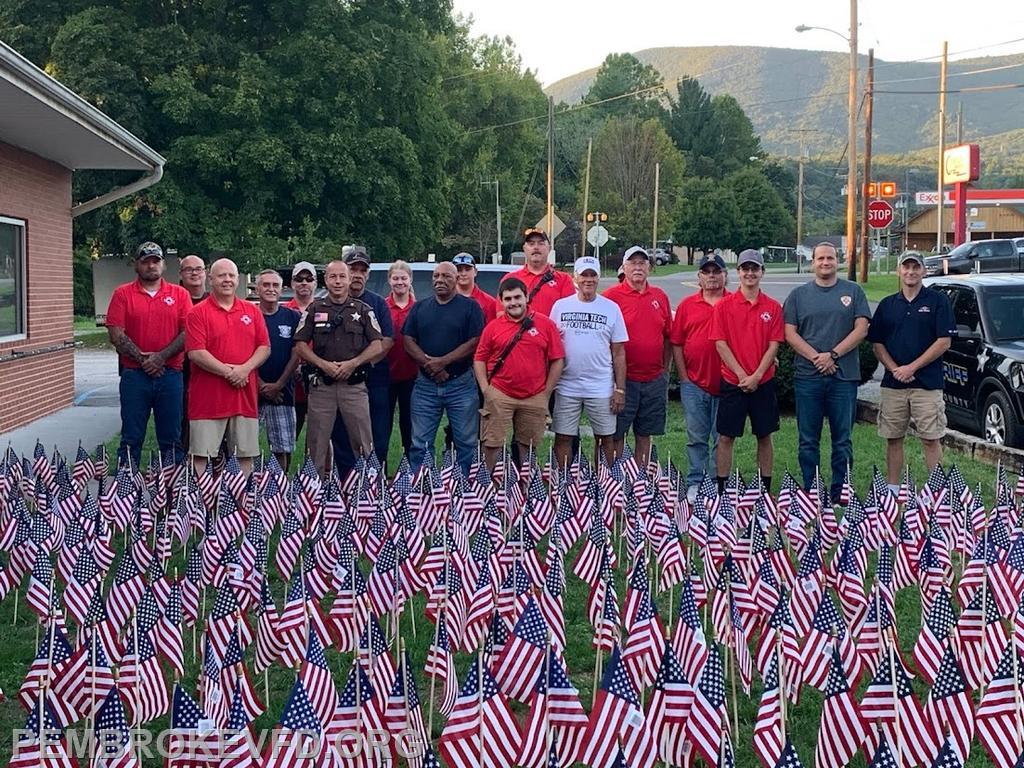 20 year anniversary of 9-11.
Members from county departments meet to remember what was lost.
343 American flags to honor the 343 firefighters lost on that day